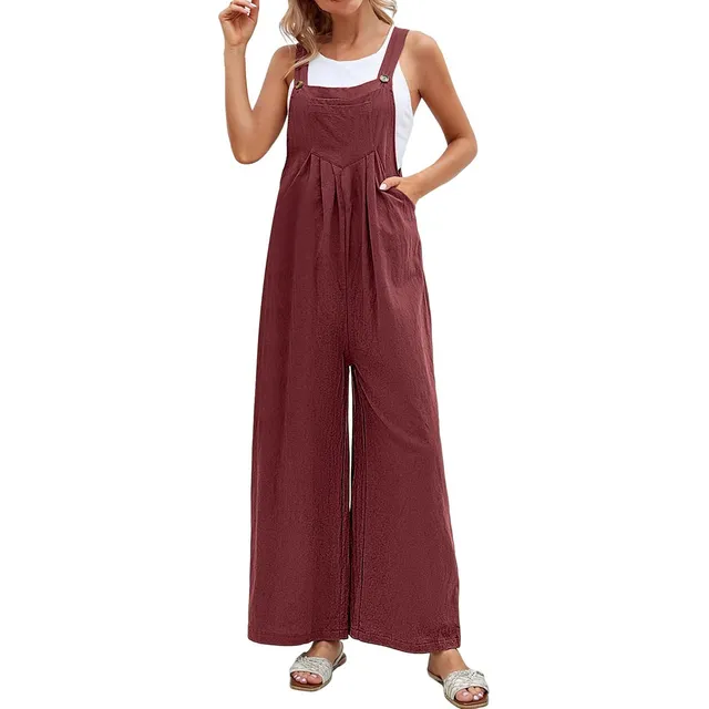 Mono Largo Bolsillo Casual Para Mujer Correa Boton Color