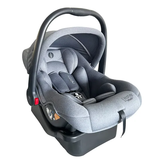Autoasiento Porta Bebé Color Gris Con Base Para Carro Nest