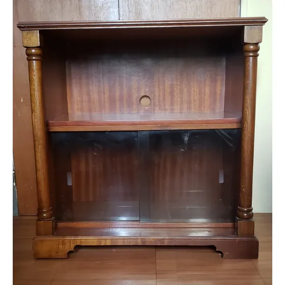 Mesa Vintage De Madera Con Ruedas Para Tv O Equipo De Sonido