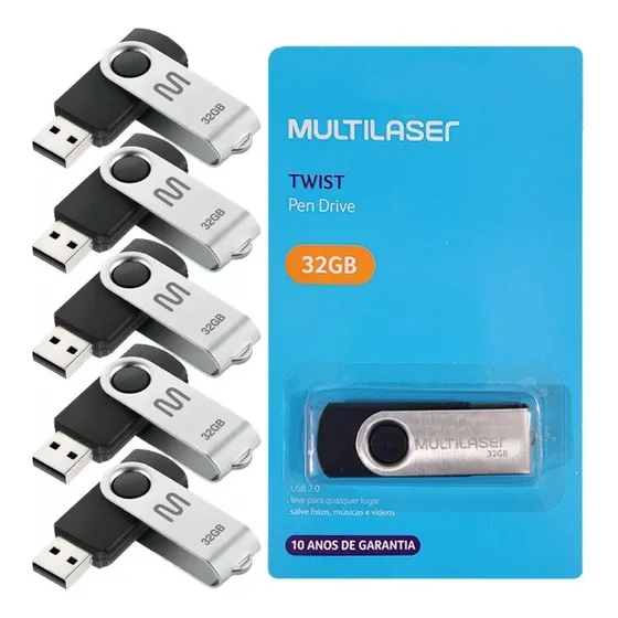 Kit 20 Pen Drives 32gb Multilaser Atacado Revenda Com Nf