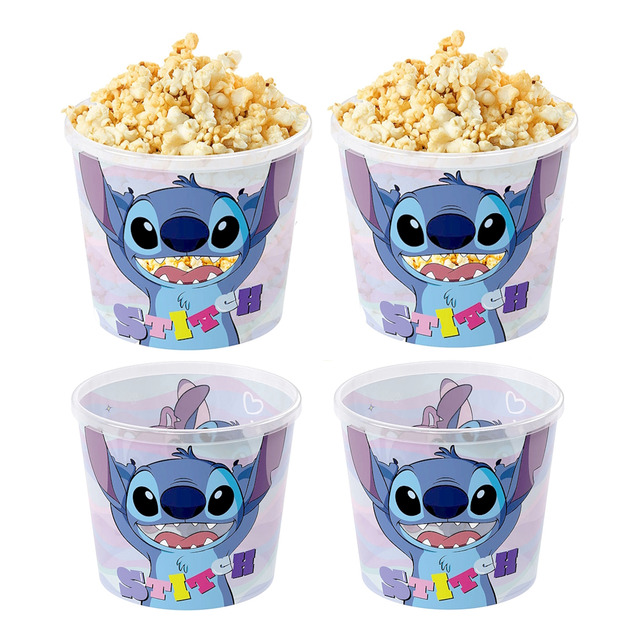 4 Potes De Pipoca Para Família Grande 2.1 Litros Lilo Stitch 4 Potes De Pipoca Para Família Grande 2.1 Litros Lilo Stitch