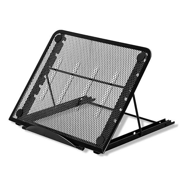 Base Soporte Laptop Malla Mesh Plegable Ajustable 6 Niveles Color Negro