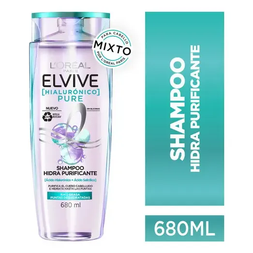 Shampoo Elvive Hialurónico Pure 680 Ml | Cuotas sin interés