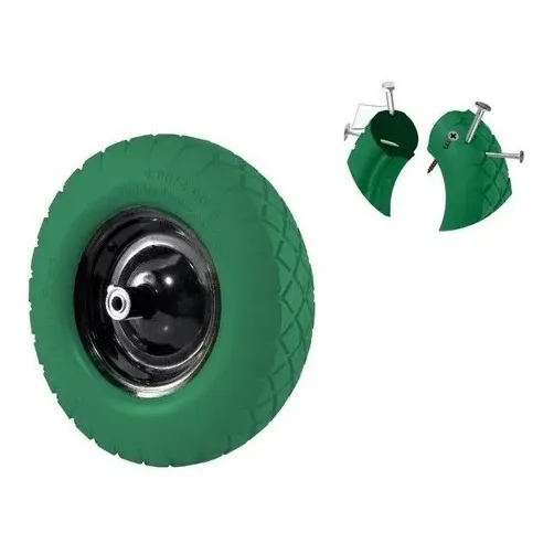 Llanta Para Carretilla Lion Tools 6680 Imponchable Pu Con Rin Y Baleros color Verde