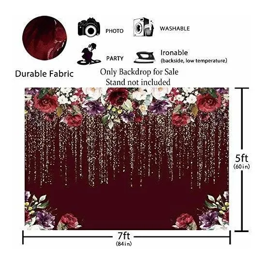 Telon Fondo Tela Duradera 7 5 Pie Diseño Flor Roja Sin