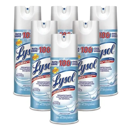 Lysol Desinfectante De Amb. Y Superficie Linen 6 X 354 Gr