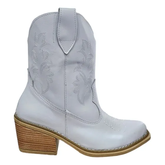 Botas Texanas De Cuero Vacuno Mujer Media Caña Bakanas Shoes
