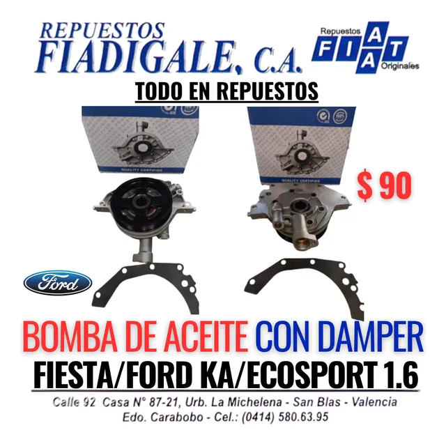 Bomba De Aceite Con Damper Fiesta/ford Ka/ecosport 1.6