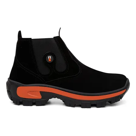 Botinha Jhon Cat Masculina Couro Camurça Leve E Sofisticada Preto Camurça 40 Br