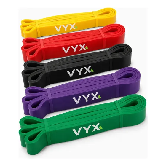 Kit Super Band 5 Intensidades VYX - Elástico Extensor para Crossfit, Musculação, Treino Funcional, P