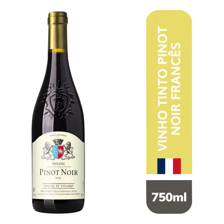 Vinho Tinto Francês Louise De Villard Pinot Noir 750ml