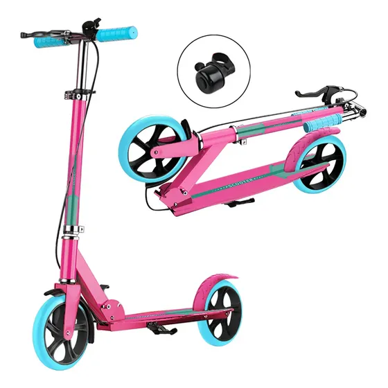 Restsuko Scooter Plegable Ajustable Urbano Niño Y Adulto Color Rosa Geométrico