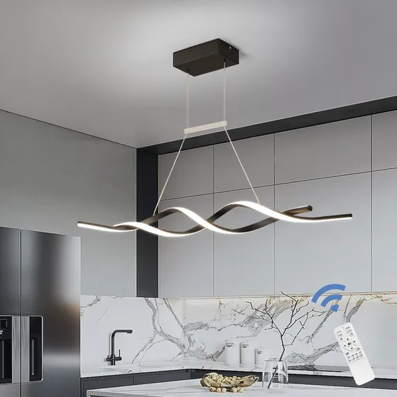 Lamparas De Techo Led Moderna Colgantes Minimalista Para Cocina 3000k-6000k Color Negro