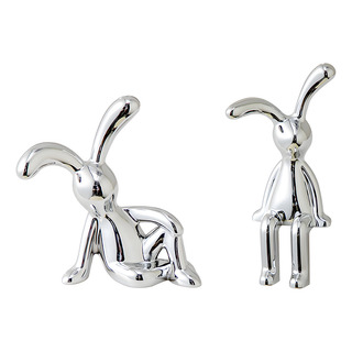2pc Estatua De Conejo Con Dos Orejas, Ornamento Decorativo 2pc Estatua De Conejo Con Dos Orejas, Ornamento Decorativo