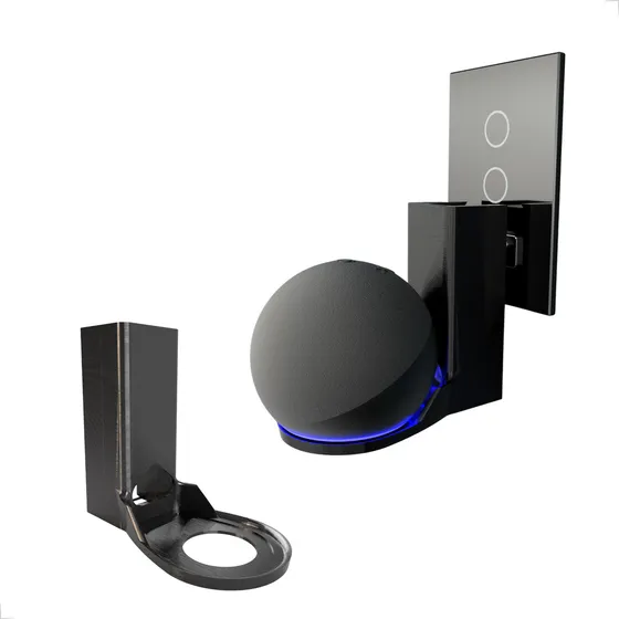 Suporte Tomada Parede Amazon Alexa Echo Dot 4ª E 5ª Geracao Cor Preto Stephan
