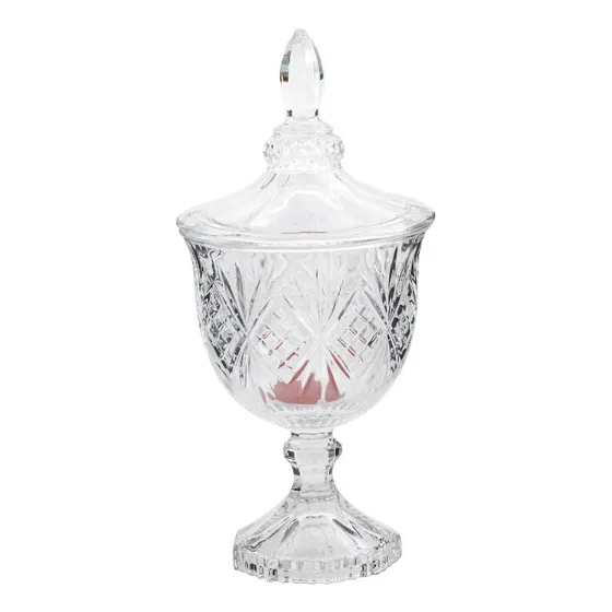 Bomboniere Roma Em Vidro 24 Cm Compoteira Com Tampa