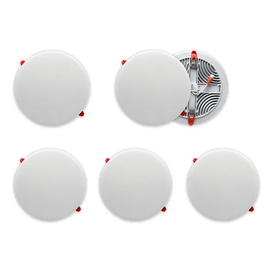 18w 120mm Redonda Moderna Empotrado Luminario Luz Cálido 6pz Blanco