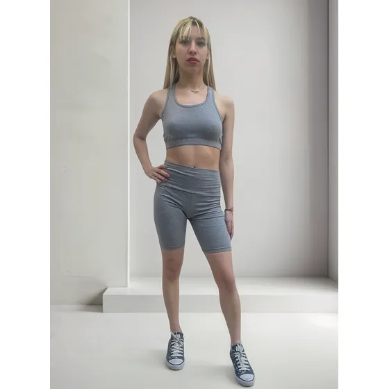 Calza Mujer Corta Biker Algodon Y Lycra Tiro Medio El Santo