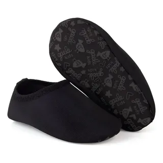 Sapatinho Calce Facil Meia Sapatilha Antiderrapante Bebê Preto Liso
