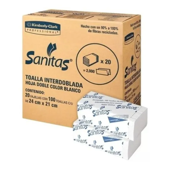 Kimberly-clark Sanitas Toalla Para Manos Interdoblada C/20pz