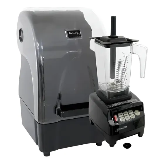 Licuadora San-Son Ice Smart 1300W Con Cabina Antirruido Kit Frappé Negro