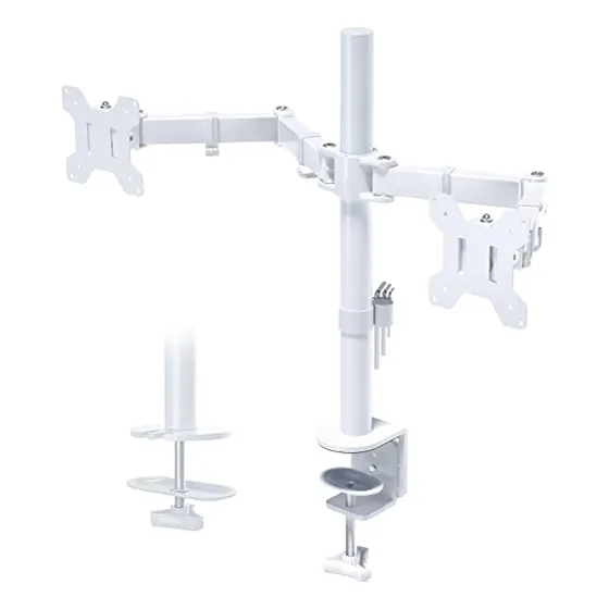 Bontec Soporte De Monitor Dual Blanco, Soporte