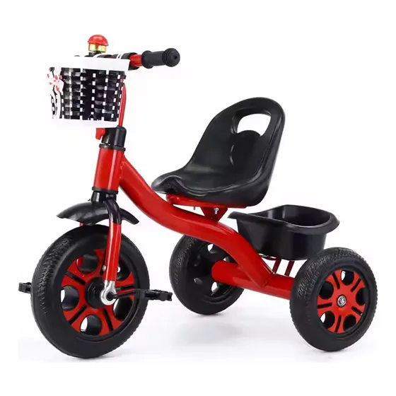 Triciclo Rojo Con Canasta Para Niños Tejida Úpale