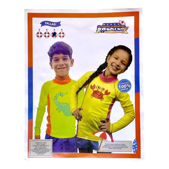 Franelas Protectora Niños Playa - Talla 2