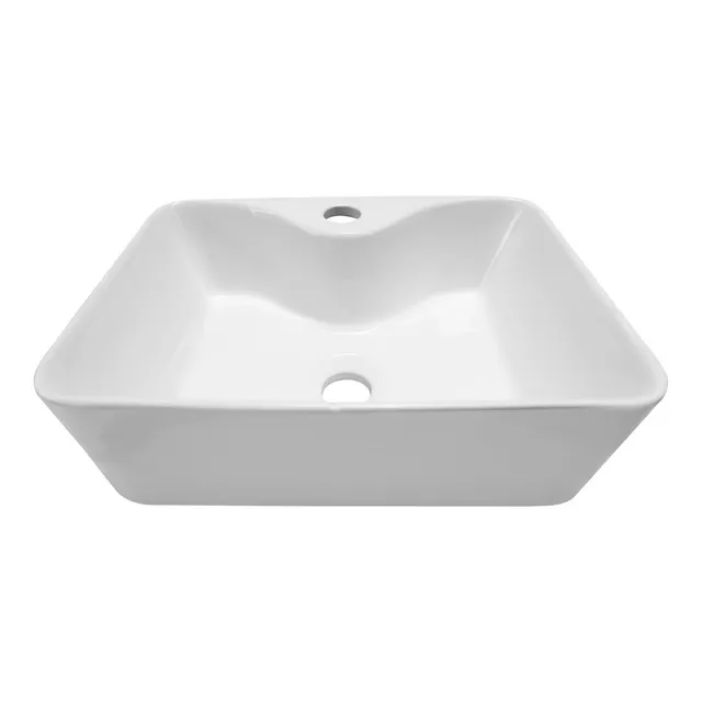 Lux Sany 551a Lavabo Cerámica Sobreponer Base Llave Blanco Blanco Brillante