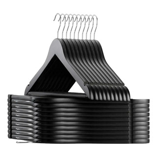 15 Ganchos De Madera Basicos Plano Con Barra Para Pantalon 15 Ganchos De Madera Basicos Plano Con Barra Para Pantalon