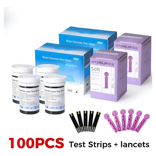 Glucómetro Blood Glucose Meter Ivd + 100 Tiras Y 100 Lanceta