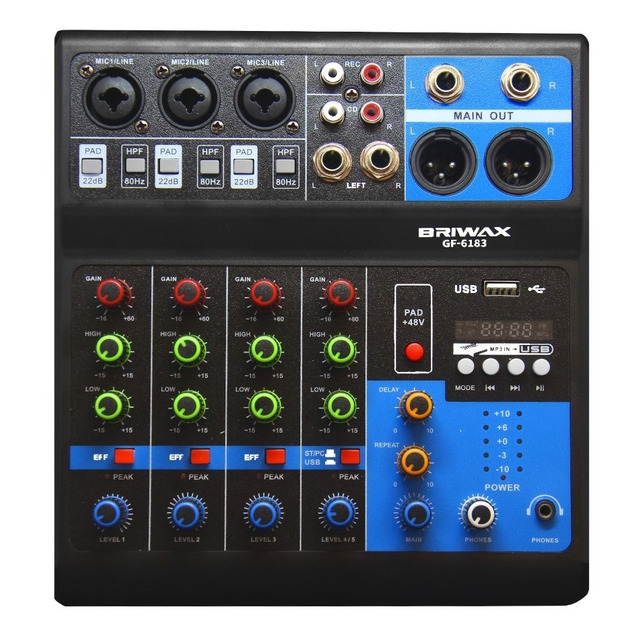 Console Mesa Som Profissional 5 Canais Gravação Computador Console Mesa Som Profissional 5 Canais Gravação Computador