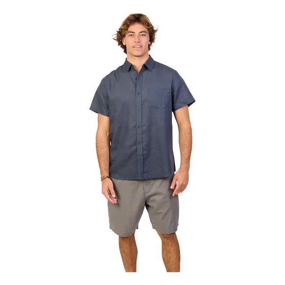 Lino Shirt Navy Ink Black Bubba