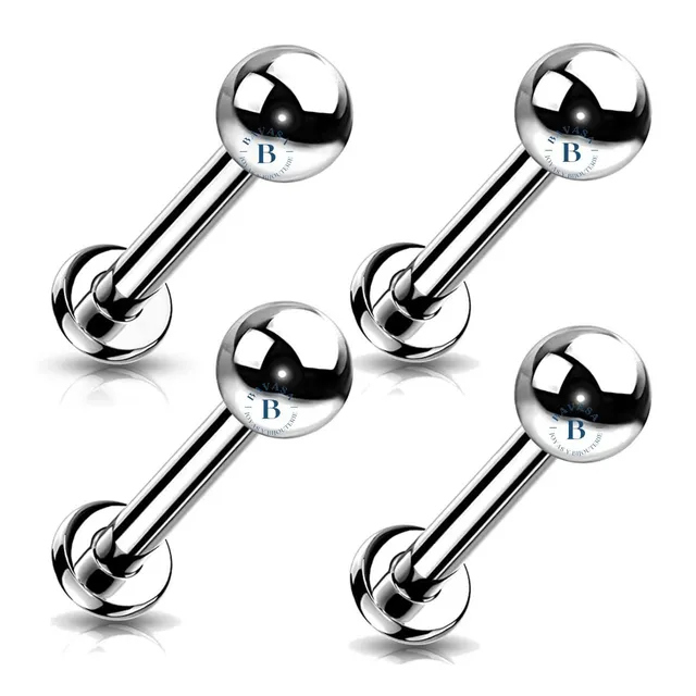 4 Piercing Labret De Titanio Bolita Calidad Implante Arito