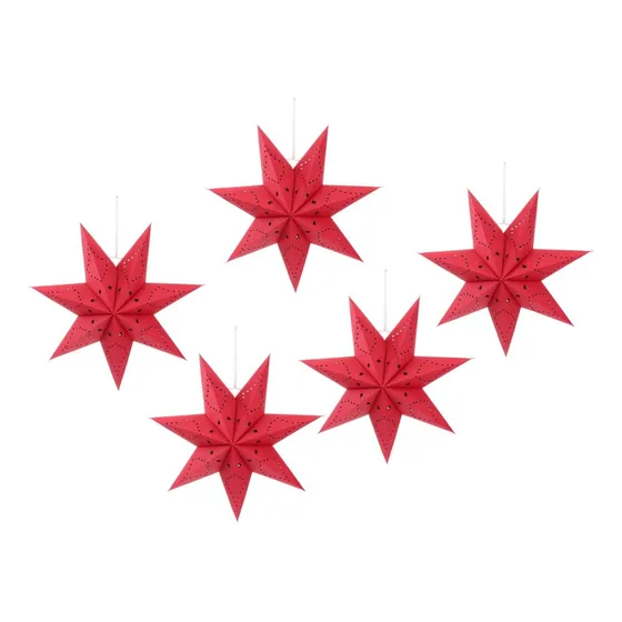 5 Pieza Adorno Rojo Estrella Navidad Para Colgar Lampara In