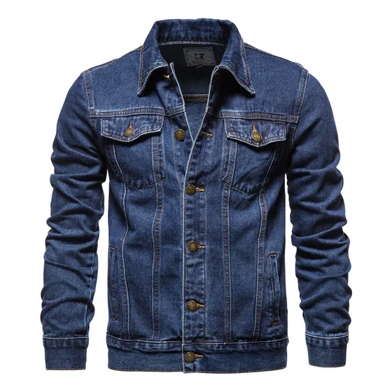 Chamarra Vaquera Entallada Para Hombre, Talla Grande, Casual