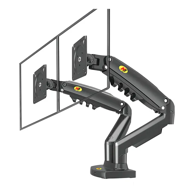 Soporte Doble Gc F160 Pantallatv Ajustable De Mesa 17-27 Color Negro
