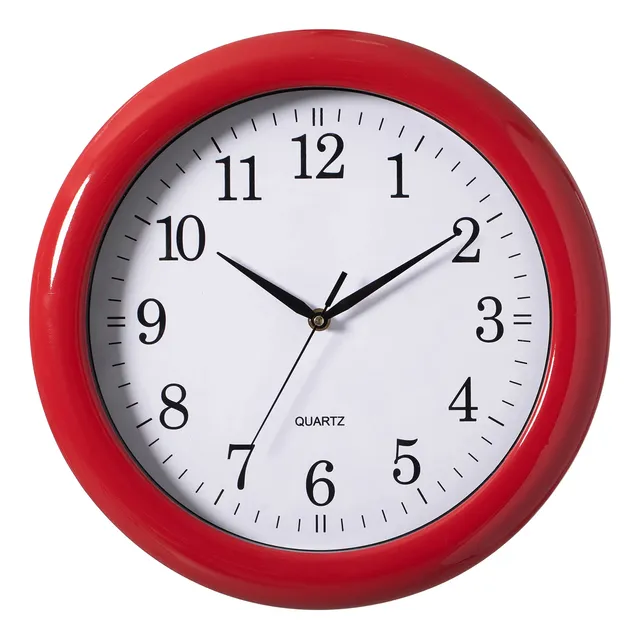Reloj Pared Redondo Rojo Clasico Decorativo Para Sala Estar