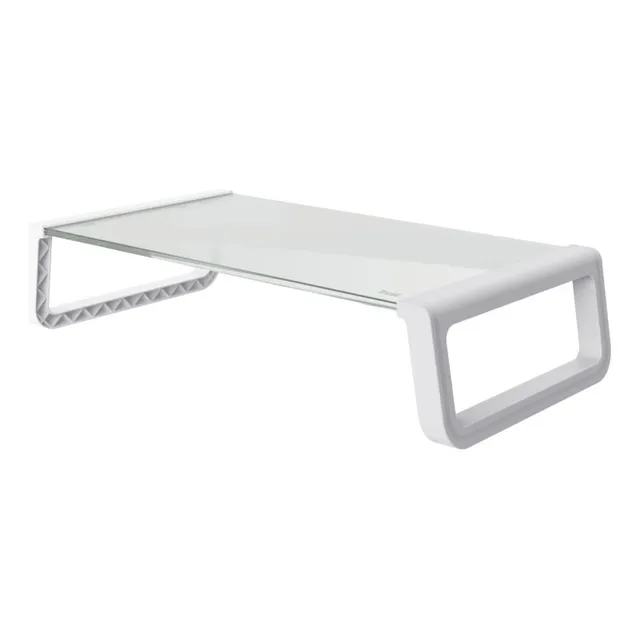 Base Soporte Para Monitor En Cristal Templado Trust Monta Bl Color Blanco