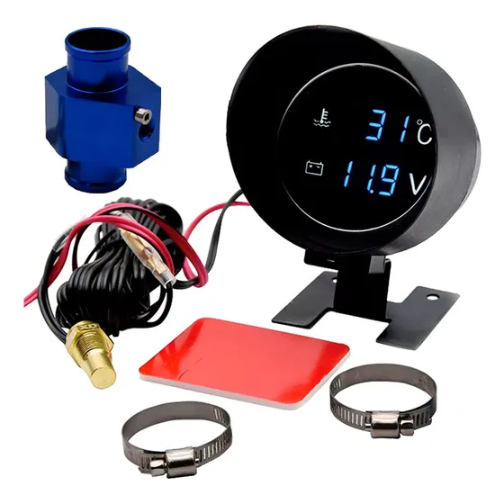 Reloj Digital Medidor Temperatura Agua Voltaje 38mm Pedestal