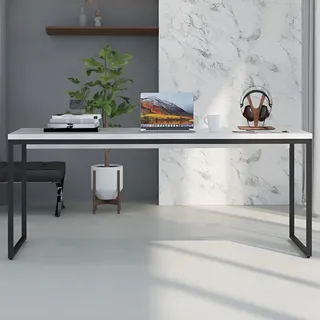 Compace Mesa Para Escritório Diretor 1,80m Dynamica Cor Branco Chess
