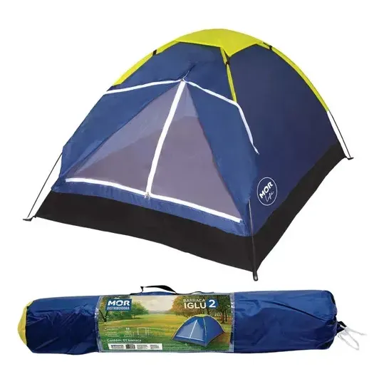 Barraca Iglu 2 Pessoas Azul E Amarelo Mor