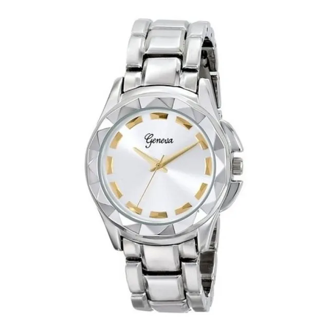 Reloj Geneva Para Dama Silver & Gold 2391c