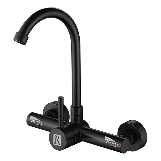 Monocomando Palito Cocina Pared 20cm Rimontti Negro Mate | Cuotas sin interés