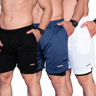 Kit 3 Shorts De CompressĂŁo 2 Em 1 Masculino Treino Acaedemia Kit 3 Shorts De CompressĂŁo 2 Em 1 Masculino Treino Acaedemia
