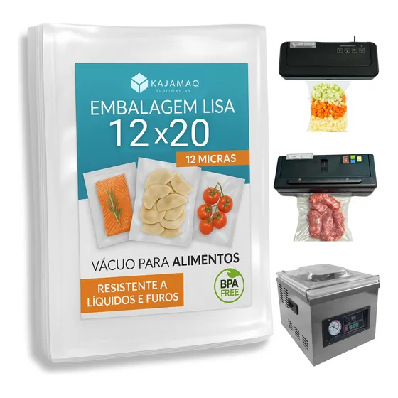 100 Sacos Resistente A Vácuo Sous Vide (sem Ranhuras) 12x20