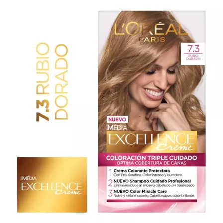 Kit Tintura L'Oréal Paris  Excellence creme tono 7.3 rubio dorado para cabello