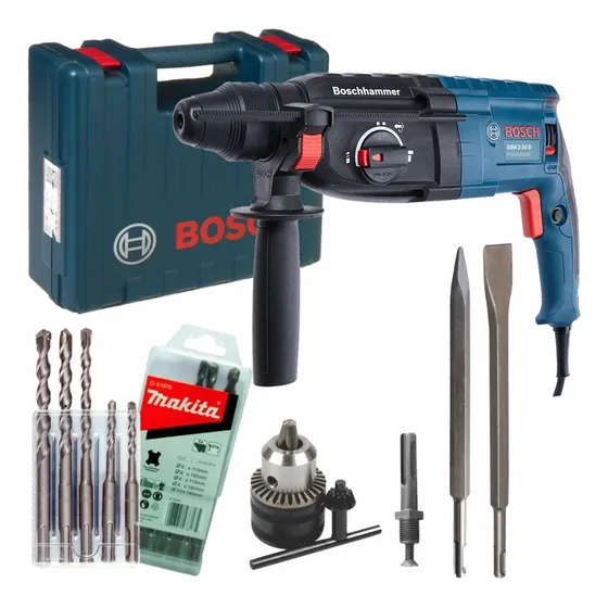 Martelete Perfurador Rompedor 820w Gbh 2-24 D Bosch Com Kit