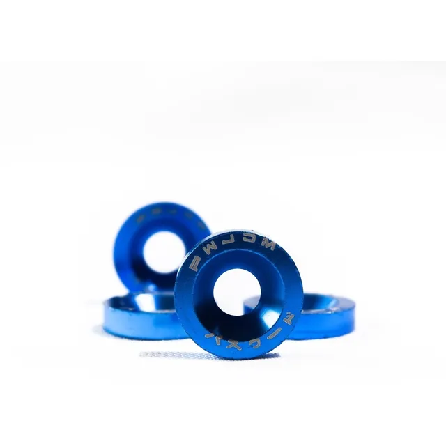 Arruela Billet M6 Azul + Parafuso Inox Kit 8 Arruelas