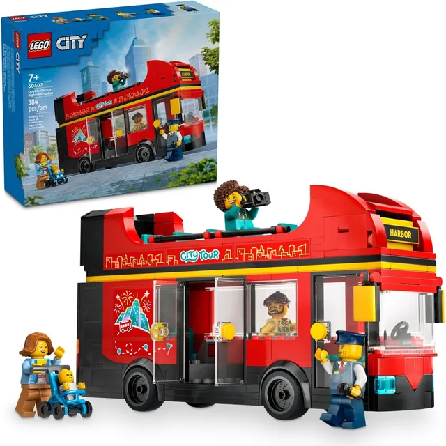 Autobús turístico Lego City 60407 de dos pisos, número de piezas 384